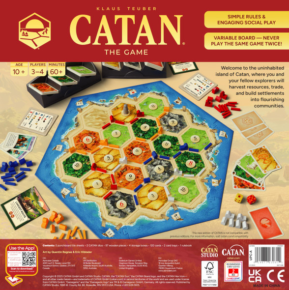 Catan Board Game (6Th Edition) Trade, Build & Settle In The Classic Strategy Game For Family, Kids & Adults, Ages 10+, 3-4 Players, 60-90 Min Playtime