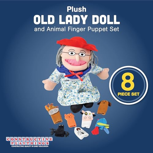 Constructive Playthings Constructive Playthings Plush "Old Lady" Doll And Animal Finger Puppet Props Set For "There Was An Old Lady Who Live Swallowed A Fly" Children'S Book, For Kids Ages 3+ Constructive Playthings Constructive Playthings Plush "Old Lady" Doll And Animal Finger Puppet Props Set For "There Was An Old Lady Who Live Swallowed A Fly" Children'S Book, For Kids Ages 3+