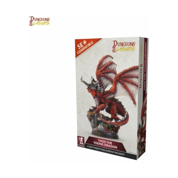 Dungeons & Lasers Dungeons & Lasers Thos Dragon Miniature Figure - Tall 5.9" Height (150Mm) With Scenic Base - 5E Compatible For Dnd And Tabletop Rpg Games - Highly Detailed And Unpainted Dungeons & Lasers Dungeons & Lasers Thos Dragon Miniature Figure - Tall 5.9" Height (150Mm) With Scenic Base - 5E Compatible For Dnd And Tabletop Rpg Games - Highly Detailed And Unpainted