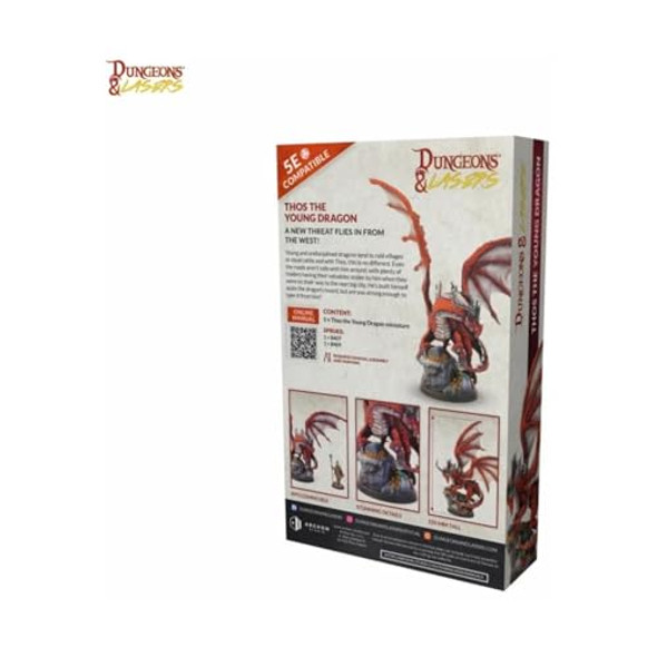 Dungeons & Lasers Dungeons & Lasers Thos Dragon Miniature Figure - Tall 5.9" Height (150Mm) With Scenic Base - 5E Compatible For Dnd And Tabletop Rpg Games - Highly Detailed And Unpainted Dungeons & Lasers Dungeons & Lasers Thos Dragon Miniature Figure - Tall 5.9" Height (150Mm) With Scenic Base - 5E Compatible For Dnd And Tabletop Rpg Games - Highly Detailed And Unpainted