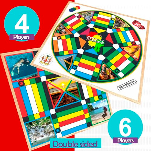 Eco-Parces Jamaican Ludo Board Game 6 And 4 Players Foldable To Travel Ludi Board Jamaican S Loodi Loodie Ludy Night Family Games Products For Adults Parcheesi Parchis