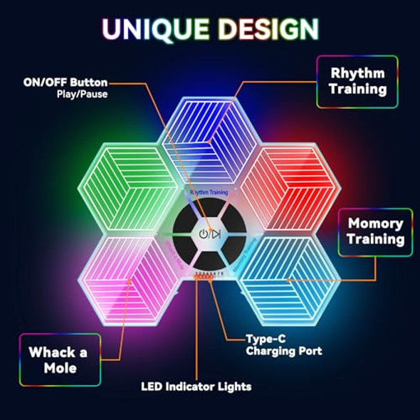 Etplanet Light Up Memory Game Handheld Electronic Toys With Lights And Sound Effects, Smart Multi-Function Desktop Metronome, Puzzle Memory Rhythm Training Board Challenge For Kids Ages 3 4 5 6 And Up