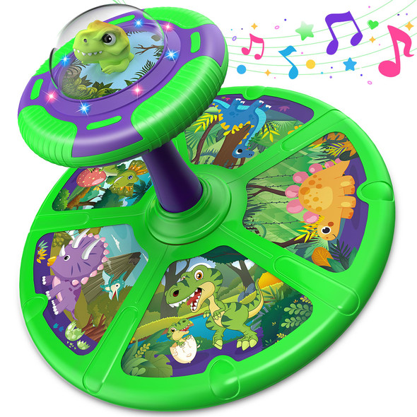 Flooyes Flooyes Dinosaur Sit And Spin Toys For Toddlers Boys 1 2 3 Years Old, Birthday For Boys Age 2-4 With Led Lights And Music, 360° Spin Flooyes Flooyes Dinosaur Sit And Spin Toys For Toddlers Boys 1 2 3 Years Old, Birthday For Boys Age 2-4 With Led Lights And Music, 360° Spin