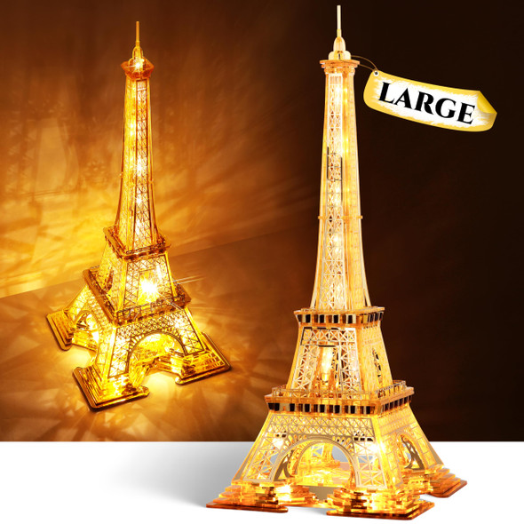 Funpola Led 3D Puzzle Eiffel Tower Building Model - 3D Architecture Building Model - Landmark Of Paris At Night - 3D Acrylic Puzzle Décor Lamp Diy Ornament Nightlight(Standard,Gold) Funpola Led 3D Puzzle Eiffel Tower Building Model - 3D Architecture Building Model - Landmark Of Paris At Night - 3D Acrylic Puzzle Décor Lamp Diy Ornament Nightlight(Standard,Gold)