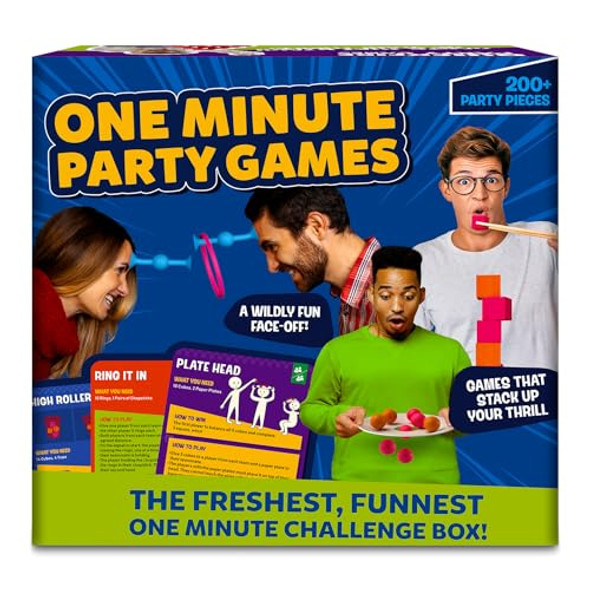Gouda Games One Minute Party Games - 200+ Pieces, Fast-Paced & Hilarious Group Games For Kids, Teens & Adults, Fun For Game Nights, Birthdays, Family Gatherings, Indoor Or Outdoor Play