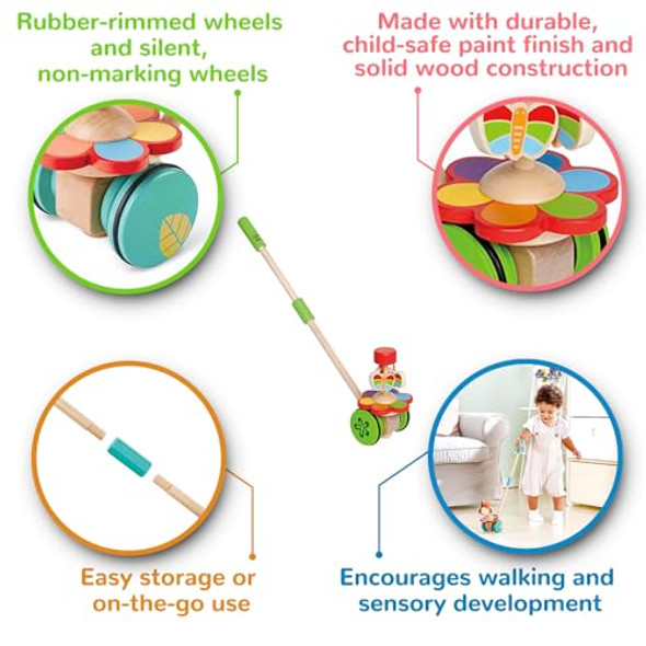 Hape Dancing Butterflies Push And Pull Toy, Assorted Colors, 12+ Months, L: 4, W: 6.9, H: 22.2 Inch Hape Dancing Butterflies Push And Pull Toy, Assorted Colors, 12+ Months, L: 4, W: 6.9, H: 22.2 Inch