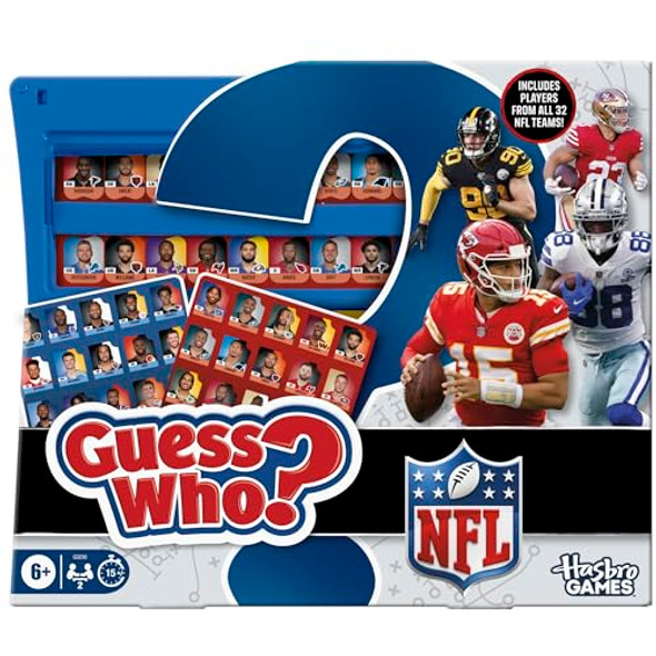 Hasbro Gaming Guess Who Nfl Edition Board Game Officially Licensed Nfl Game For Kids And Families Ages 6+ 2 Players 15 Mins. Football Games