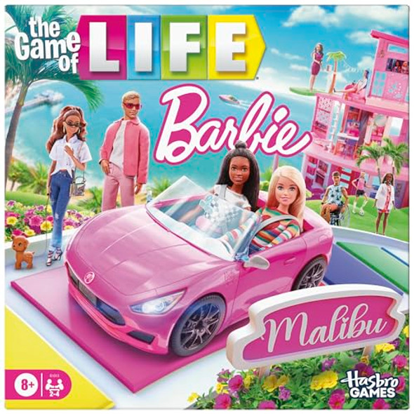 Hasbro Gaming Hasbro Games The Game Of Life: Barbie Edition Board Game Ages 8+ 2 To 4 Players Fun Family Games For Kids And Adults Kids S ( Exclusive)