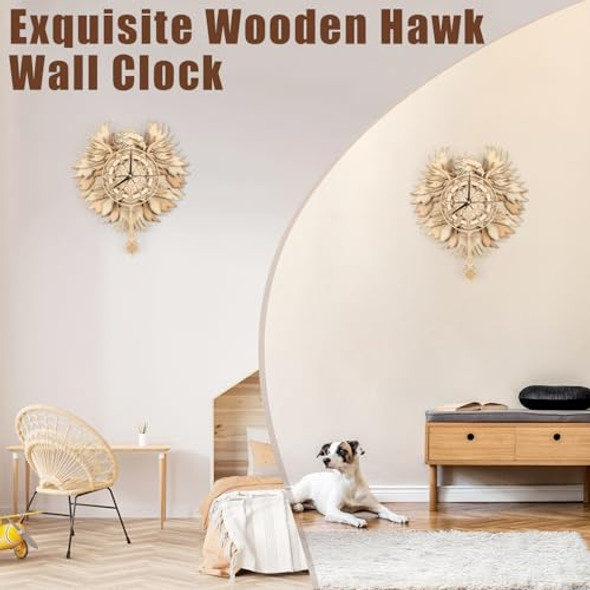 Herseme 3D Wooden Puzzles For Adults, 350 Pcs 3D Puzzle For Adults Hawk Clock Wood Models Kits, Decompression 3D Puzzle - Brain Teaser Wooden Puzzles For Father/Dad