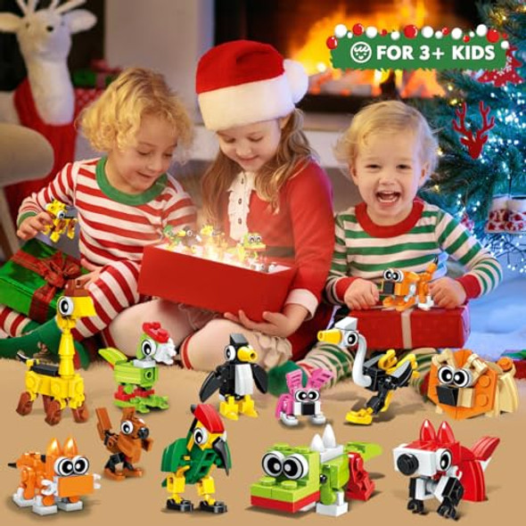 Hogokids 60 Kinds Party Favors For Kids, 20 Pack 3-In-1 Animals Building Block Toy Sets For Goodie Bags Stocking Stuffer Classroom Prizes Birthday Christmas Easter S For Boys Girls Ages 6-12+