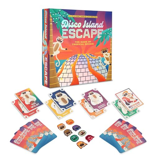 Hootenanny Games Disco Island Escape Board Game Race Your Dancing Lemurs Across Lava Streams Perfect Family Game 2-4 Players, Ages 8+