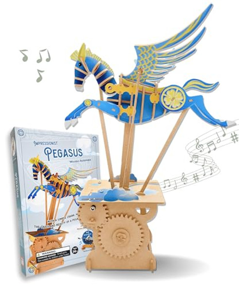 Ilo Iló 3D Puzzles For Adults, Diy Mechanical Wooden Puzzle Model Kit For Adults & Teens, Building Sets For Kids 14+, Music Box Not Included, Stem Toys Brainteaser, Unique , Decor, Pegasus