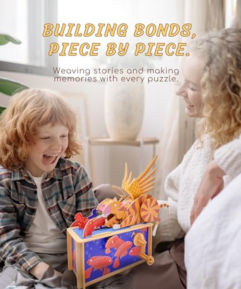 Ilo Iló 3D Puzzles For Adults, Diy Mechanical Wooden Puzzle Model Kit For Adults & Teens, Building Sets For Kids 14+, Music Box Not Included, Stem Toys Brainteaser, Unique , Decor, Cat'S Paradise