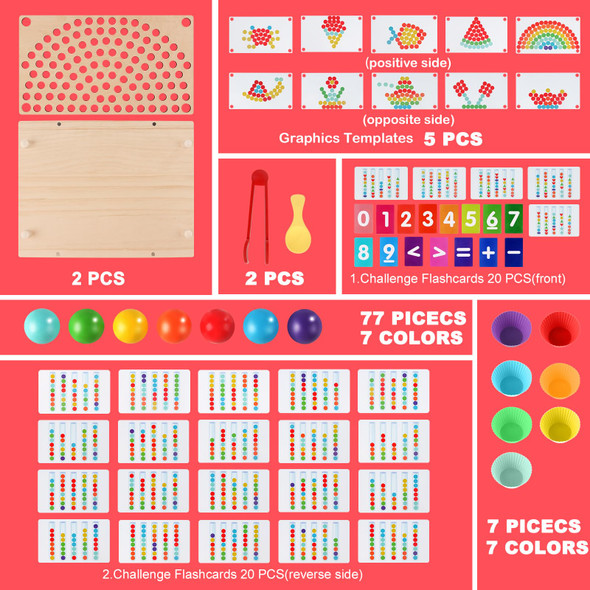 Inifeidala Toddler Learning Montessori Toys For 3 4 5 6 Year Old,Rainbow Stacking And Color Sorting - Number Crunching Clip Bead Matching -Wooden Peg Board Bead Game - Fine Motor Skills Toys Inifeidala Toddler Learning Montessori Toys For 3 4 5 6 Year Old,Rainbow Stacking And Color Sorting - Number Crunching Clip Bead Matching -Wooden Peg Board Bead Game - Fine Motor Skills Toys