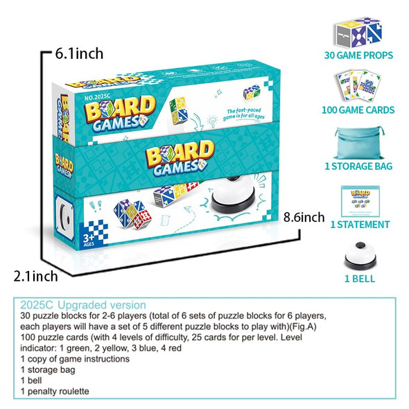 Iuuoi 3.0 Matching Board Game, Family Puzzle Games For Kids & Adults, Educational Puzzles Toy With 100 Unique Challenges, 4 Difficulty Levels, Develop Problem Solving Skills, 2-6 Players