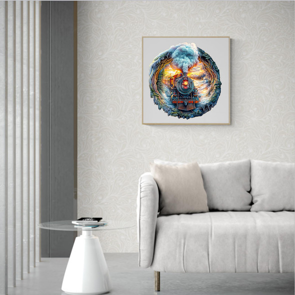 Jigfoxy Wooden Puzzles For Adults, Visual 3D Steam Train Wood Puzzles Adult, Unique Animal Shape Wooden Jigsaw Puzzles For Adults, Birthday S For Puzzle Lovers, Family(L-13.4 12.6N-270Pcs)