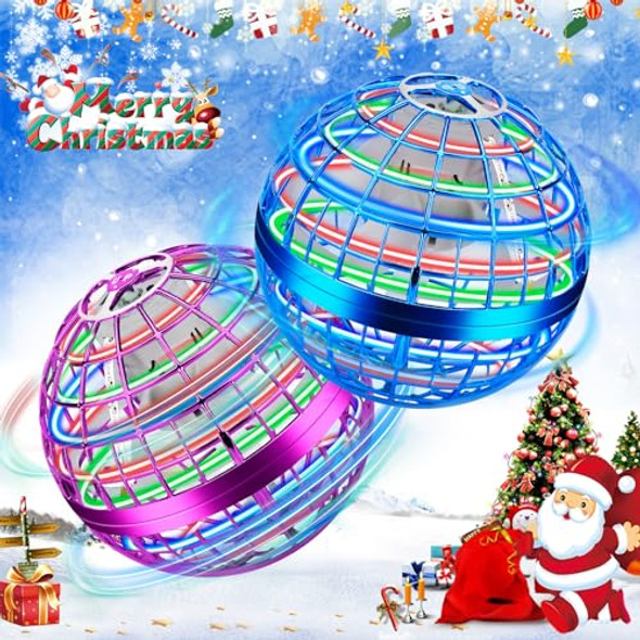 Joy Flying Orb Ball Toys, 2-Pack Magic Flying Ball Toy With 360°Rotating Rgb Lights, Boomerang Drone