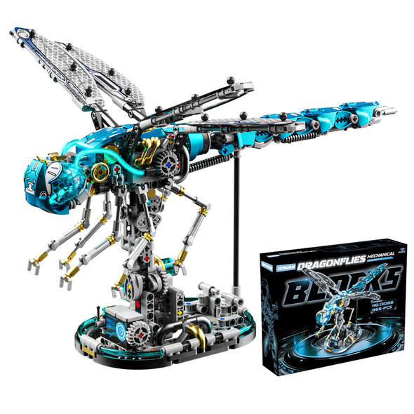 Jzmdedr Mechanical Dragonfly Building Set For Adults, Multi-Jointed Movement With Ice Blue Accents, Insect Building Blocks Toy With Display Stand, Ideal For Girls Boys Teens Age 13+(866 Pcs)(Dragonfly) Jzmdedr Mechanical Dragonfly Building Set For Adults, Multi-Jointed Movement With Ice Blue Accents, Insect Building Blocks Toy With Display Stand, Ideal For Girls Boys Teens Age 13+(866 Pcs)(Dragonfly)