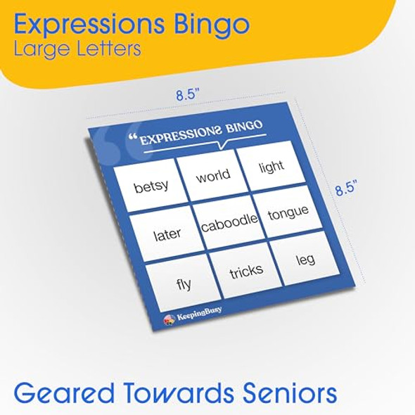 Keeping Busy Keeping Busy Expressions Bingo For Dementia Patients Products For People With Dementia Activities For Seniors To Keep Busy Boxes For Dementia Patients Cards, Chips & 6 Boards Alzheimers Activities Keeping Busy Keeping Busy Expressions Bingo For Dementia Patients Products For People With Dementia Activities For Seniors To Keep Busy Boxes For Dementia Patients Cards, Chips & 6 Boards Alzheimers Activities