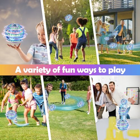 Kiytarboo 3Pcs Flying Orb Ball Toys, Ball Hand Controlled Mini Drone Magic Hover Globe Boomerang Fidget Spinner Birthday Ideas Cool Boys Girls Kids For 6 7 8 9 10+ Year Old Indoor Outdoor Toys