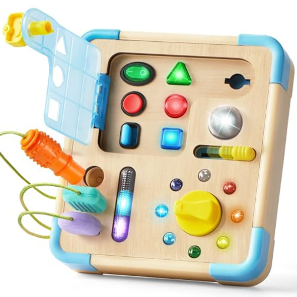 Lalalark Electronic Busy Board – Montessori Learning Toddler Toy, 15 Led Lights & 9 Sound Effects, 5 Interactive Switches & Plugs, Sensory, Fidget, Travel Activities, Early Development, Baby Toys Age 18M+ Old Lalalark Electronic Busy Board – Montessori Learning Toddler Toy, 15 Led Lights & 9 Sound Effects, 5 Interactive Switches & Plugs, Sensory, Fidget, Travel Activities, Early Development, Baby Toys Age 18M+ Old