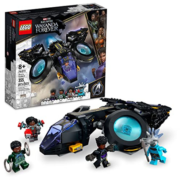 Lego Marvel Shuri'S Sunbird, Black Panther Aircraft Buildable Toy Vehicle For Kids, 76211 Wakanda Forever Set, Avengers Superheroes Idea