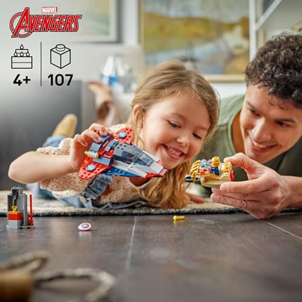 Lego Marvel Captain America Vs. Thanos Building Toy - Pretend Play Set For Boys & Girls, Ages 4+ - Kids Building Blocks W/ 2 Super Hero Toy Minifigures - Idea For Birthdays - 76319