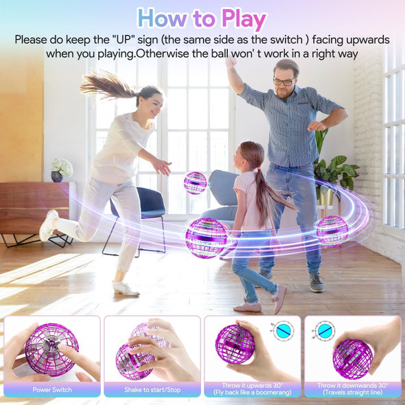Lshfjnd Flying Orb Ball Toy, Hand Controlled Boomerang Hover Ball Toys, Fidget Flying Spinner With Magic Lights, Mini Drone Cool Stuff Gadgets S Toys For Age 6 7 8 9 10+ Boys Girls Teens Toys(Purple) Lshfjnd Flying Orb Ball Toy, Hand Controlled Boomerang Hover Ball Toys, Fidget Flying Spinner With Magic Lights, Mini Drone Cool Stuff Gadgets S Toys For Age 6 7 8 9 10+ Boys Girls Teens Toys(Purple)