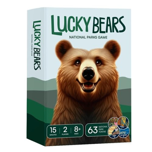 Lucky Bears National Parks Board Game Collectible Token Game Set Fun And Fast-Paced Kids Board Game 15-Minute Playtime Easy To Learn Ages 8+
