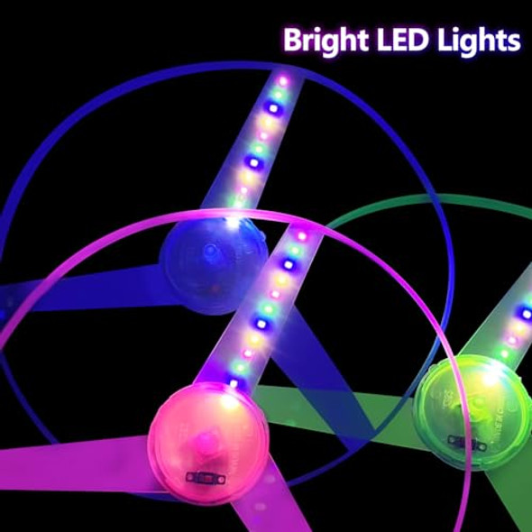 M.Best M.Best 12 Sets Led Flying Set, Fun Flying Saucers Toys For Kids With Flashing Lights, Flying Toy Outdoor Toys Glow In The Dark Party Supplies Party Favors For Kids 4-8 8-12