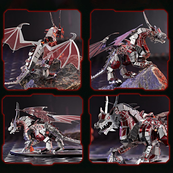 Microworld 3D Metal Puzzle, Mechanical Flying Dragon Metal Model Kits, Brain Teaser Diy Challenge 3D Puzzle For Adult Art Craft