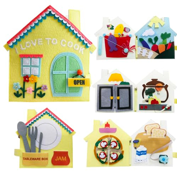 Movebo Quiet Book For Toddlers 1-3,Fun Interactive Busy Book With Cooking,Fishing,Planting,Pizza Making & Dinner Prep – Montessori Toy (Kitchen Story) Movebo Quiet Book For Toddlers 1-3,Fun Interactive Busy Book With Cooking,Fishing,Planting,Pizza Making & Dinner Prep – Montessori Toy (Kitchen Story)