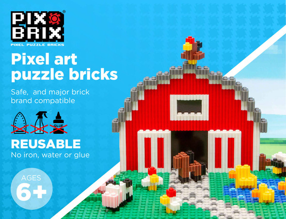 Pix Brix Pixel Art Kit Puzzle Bricks - 6,000 Piece Pixel Art Container, 12 Color Medium Palette - Interlocking Building Bricks, Create 2D And 3D Builds Without Water Or Glue - Stem Toys, Ages 6 Plus