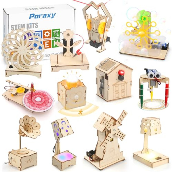 Poraxy 12 In 1 3D Puzzles Stem Kits For Kids Ages 8-12, Activities Science Projects For Kids 6-8 5-7, Engineering Building Toys Experiments Xmas Birthday S 7 8 9 10 11 12 13 Yr Old Boys Girls Poraxy 12 In 1 3D Puzzles Stem Kits For Kids Ages 8-12, Activities Science Projects For Kids 6-8 5-7, Engineering Building Toys Experiments Xmas Birthday S 7 8 9 10 11 12 13 Yr Old Boys Girls