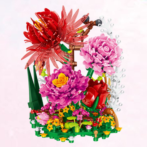 Qarulus Flower Bouquet Building Kit Flowers Botanical Collection Diy Plants Bonsai Tree Friends Sets Adult Building Blocks Set Christmas Year Birthday For Girls Mom Women Girlfriend(Roses)