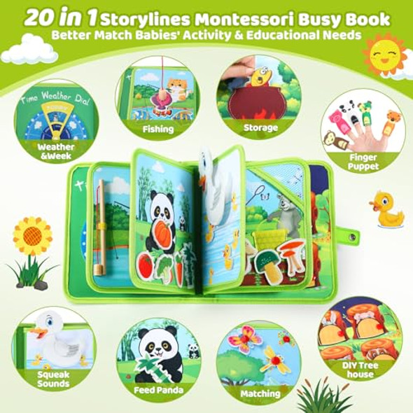 Quiet Flower Busy Book For Toddlers 1-3,Montessori Plane Toys Busy Board For 1 Year Old With Fishing Game Finger Puppet Motor Skill,Educational Learning Quiet Activity Sensory Book, 1 2 3 4 Boy Girl Birthday Quiet Flower Busy Book For Toddlers 1-3,Montessori Plane Toys Busy Board For 1 Year Old With Fishing Game Finger Puppet Motor Skill,Educational Learning Quiet Activity Sensory Book, 1 2 3 4 Boy Girl Birthday