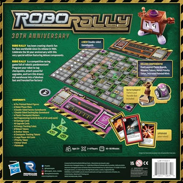 Renegade Game Studios: Robo Rally: 30Th Anniversary Edition - Renegade Limited Edition, Deluxe Components, Strategy Board Game, Ages 12+, 2-8 Players