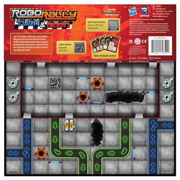 Renegade Game Studios: Robo Rally: Turn & Burn Expansion - Racing Board Game, Elements & Radiation Cards, Ages 12+, 2-6 Players, 45-90 Mins