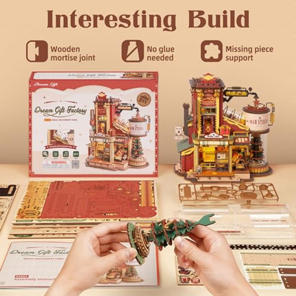 Robotime 3D Wooden Puzzles For Adults, Factory Wooden Music Box Eab01, For Craft Enthusiast Model Building Set Robotime 3D Wooden Puzzles For Adults, Factory Wooden Music Box Eab01, For Craft Enthusiast Model Building Set