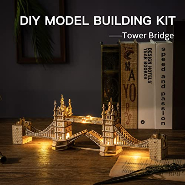 Robotime 3D Puzzle For Adults Wooden Craft Kits For Teens Diy Construction Model Kit With Led Light Tower Bridge &Eiffel Tower Robotime 3D Puzzle For Adults Wooden Craft Kits For Teens Diy Construction Model Kit With Led Light Tower Bridge &Eiffel Tower