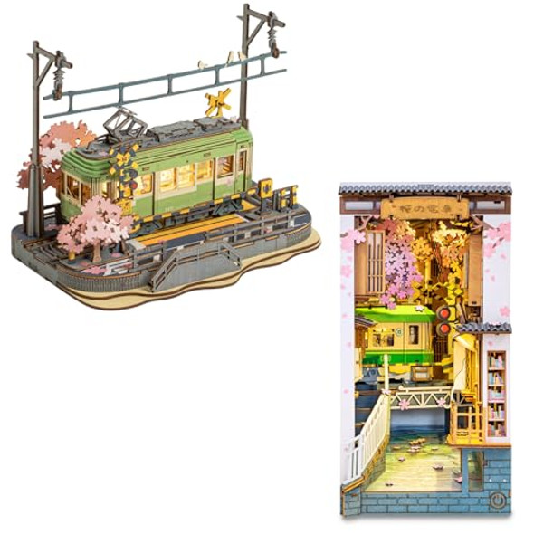 Robotime 3D Wooden Puzzle Sakura Journey & Diy Book Nook Sakura Tram Robotime 3D Wooden Puzzle Sakura Journey & Diy Book Nook Sakura Tram