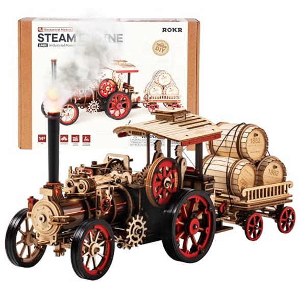 Rokr 3D Puzzle For Adults 469Pcs Electric Vintage Car Steam Engine Model Kits, Mechanical Wooden Assembly Puzzles Vehicle Diy Hobbies Christmas S For Men Women Rokr 3D Puzzle For Adults 469Pcs Electric Vintage Car Steam Engine Model Kits, Mechanical Wooden Assembly Puzzles Vehicle Diy Hobbies Christmas S For Men Women