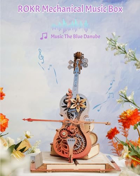 Rokr 3D Puzzles For Adults, Wooden Music Boxes-Cello, Model Kits For Adults, Diy Building Sets For Kids, Birthday S Hobbies For Women Men Rokr 3D Puzzles For Adults, Wooden Music Boxes-Cello, Model Kits For Adults, Diy Building Sets For Kids, Birthday S Hobbies For Women Men