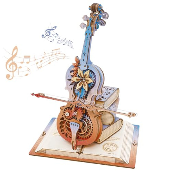 Rokr 3D Puzzles For Adults, Wooden Music Boxes-Cello+Music Box-Starry Night Rokr 3D Puzzles For Adults, Wooden Music Boxes-Cello+Music Box-Starry Night