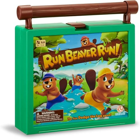 Run Beaver Run A Fast-Paced Family Board Game With Rolling Log Travel-Friendly Design Perfect For Kids Ages 5+ 2-4 Players Includes Beaver Pieces And Gameboard