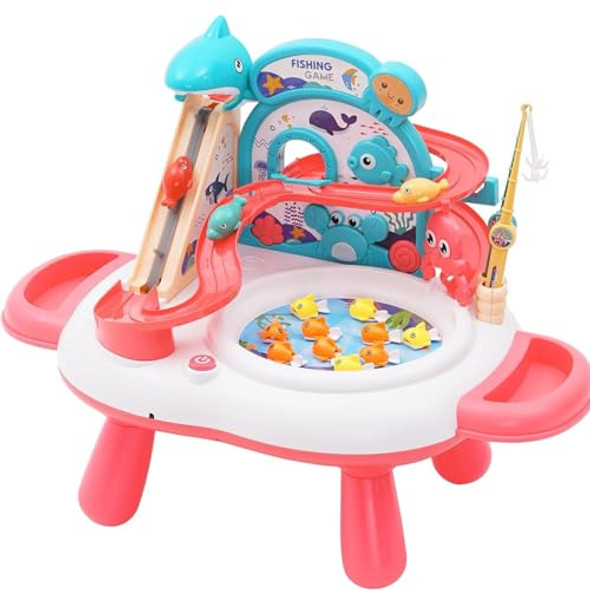 Siairo Baby Fishing Toy Set, 3 In 1 Fishing Game For Toddlers & Kids With Slideway & Music Story, 10 Fish, 3 Dolphins, 2 Fishing Poles, Learning Educational Playset Sound Effect Toy (Pink) Siairo Baby Fishing Toy Set, 3 In 1 Fishing Game For Toddlers & Kids With Slideway & Music Story, 10 Fish, 3 Dolphins, 2 Fishing Poles, Learning Educational Playset Sound Effect Toy (Pink)