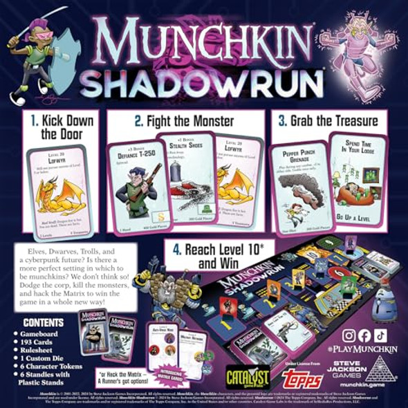 Steve Jackson Games Munchkin Shadowrun – Cyberpunk Fantasy Card Board Game Humorous And Strategic For 3 To 6 Players Ages 14+