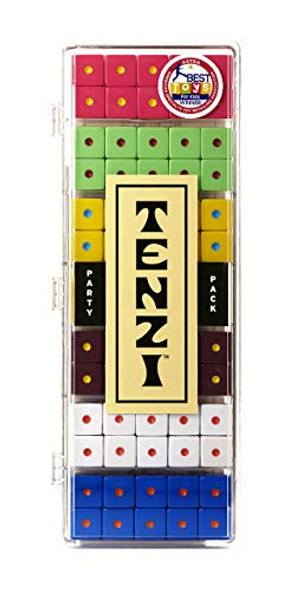 Tenzi Party Pack Dice Game - A Fun, Fast Frenzy For The Whole Family - 6 Sets Of 10 Colored Dice With Storage Case - Colors May Vary