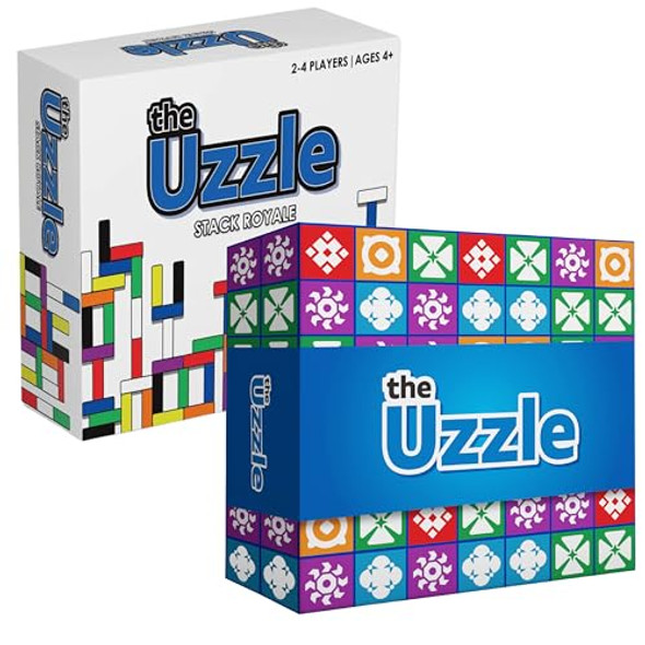 The Uzzle Stack Royale 3.0 By Uzzle Games (Bundle), Fun & Fast Family Board Games For Children & Adults, Block & Color Puzzle Games For Ages 4+
