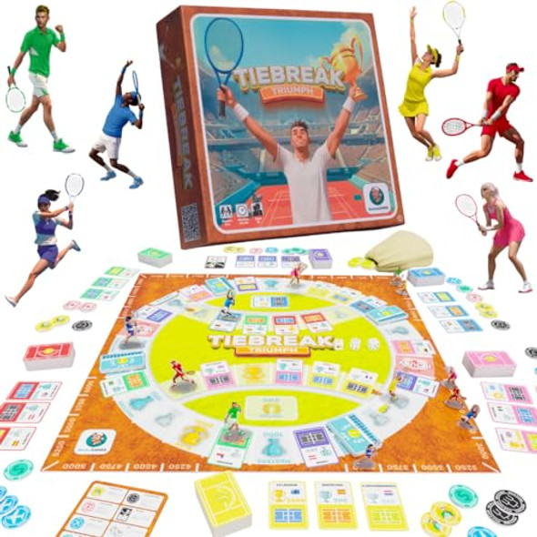Tiebreak Triumph Tennis Board Game For Kids & Adults 2 To 6 Players Family Fun Indoor Tennis Themed Strategy Game